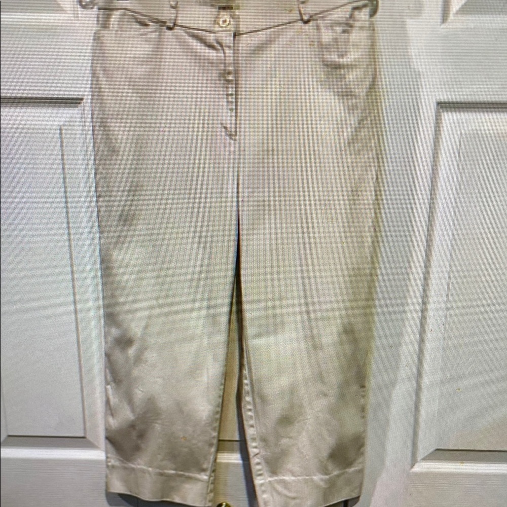 🍊 St. John’s Bay Beige Cropped Cotton Pants - Size 10